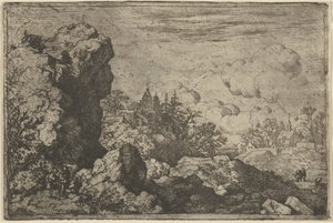 Kolme matkustajaa High Rockin juurella, 1600-luku. tekijältä Allart van Everdingen