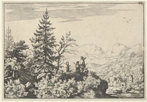 aKaksi miestä kukkulalla, 1600-luku. tekijältä Allart van Everdingen
