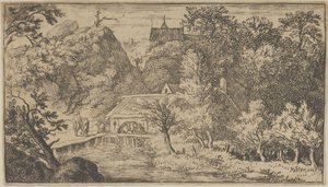 Vesimylly vuoren juurella, 1600-luku. tekijältä Allart van Everdingen