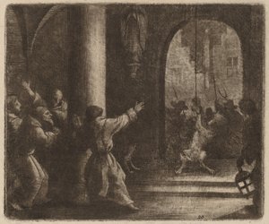 Susi ja luostarin kello, luultavasti n. 16451656. tekijältä Allart van Everdingen