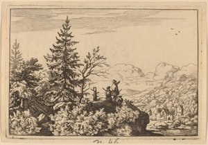 Kaksi miestä kukkulalla, luultavasti n. 16451656. tekijältä Allart van Everdingen