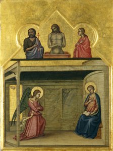 Ilmoitus ja Kristuksen kärsimys, n. 1351-75 (tempera puulla)
