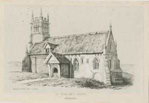 Clent - St. Kenelmin kappeli: litografia, nd [n. 1840] tekijältä Allen Edward Everitt