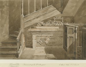 Handsworth - Sir William Stanfordin muistomerkki: seepiapiirustus, 6. huhtikuuta 1842