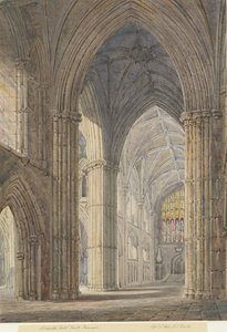 Lichfieldin katedraalin sisätilat - North Transept: vesivärimaalaus, 7. syyskuuta 1842 tekijältä Allen Edward Everitt