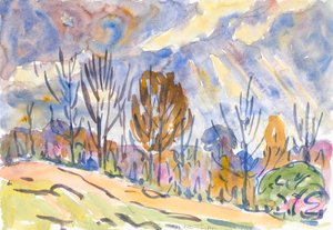 Akvarelli nro. 63, Road, 1930.