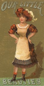 Tytöt ja lapset -sarjasta N58, joka mainostaa Pienet kaunottaremme savukkeita kaikille..., 1887. tekijältä Allen and Ginter