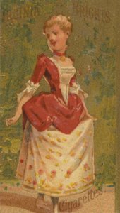 Tytöt ja lapset -sarjasta N64, joka mainostaa Virginia Brights -savukkeita Allenille &..., 1886. tekijältä Allen and Ginter