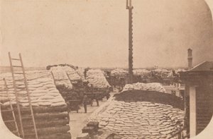 Fort Sumterin evakuointi, huhtikuu 1861, huhtikuu 1861. tekijältä Alma A. Pelot.