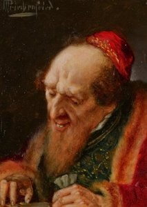 Kauppias laskee rahaa tekijältä Alois Heinrich Priechenfried