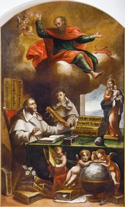 Alonso Antonio Villamor (1661-1729) Pyhä Paavali esiintyy Pyhälle Albert Suurelle ja Pyhälle Tuomakselle Akvinolaiselle. San Estebanin luostari, Salamanca.