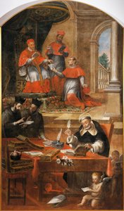 Pyhä Raymond Penafortista, paavi Gregorius IX:n neuvonantaja, kirjoittanut Alonso Antonio Villamor (1661-1729). Pyhän Estebanin luostarista Salamancasta, Espanjasta.