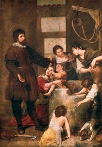 Pyhä Isidore Sevillalainen ja kaivon ihme. Alonso Canon (1601-1667) maalaus. 1638-1640. Madrid. Pradon museo.