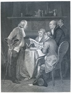 Itsenäisyysjulistuksen laatiminen 1776, 1859 tekijältä Alonzo Chappel