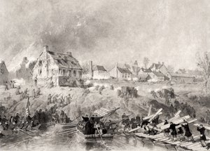 Hyökkäys Fredericksburgiin, Virginia, teoksesta "National History of the War for the Union", 1860-luku tekijältä Alonzo Chappel