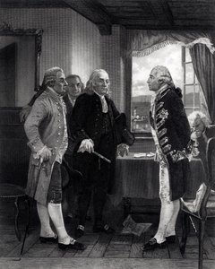 Staten Islandin rauhankonferenssi, Lord Howen ja kongressikomitean haastattelu, 11. syyskuuta 1776 tekijältä Alonzo Chappel