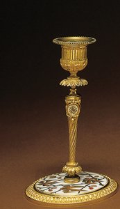 Kynttilänjalka, Napoleon III:n neliosaisesta pöytäsetistä, Duvinage ja Harinckoukin intarsia, n. 1877