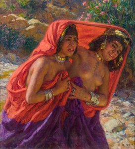 The Frightened Bathers; La Fuite des Baigneuses (öljy kankaalle)