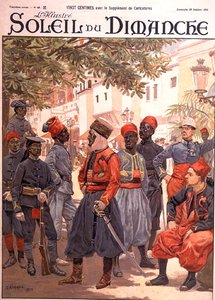Siirtokuntien viimeiset päivät, Jardins du Trocaderossa Exposition Universelle -näyttelyssä, "Soleil du Dimanche", 28. lokakuuta 1900 (värilitho)