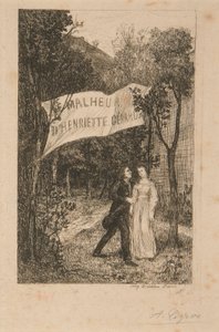 2 kuvitusta Le Malheur d tekijältä Alphonse Legros