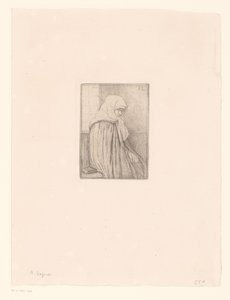 Bretonilainen nainen huivi kanssa tekijältä Alphonse Legros
