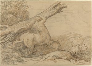Kentauri kantaa puunrunkoa. tekijältä Alphonse Legros