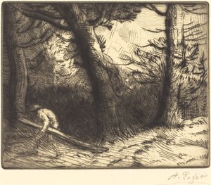 Metsän reuna Bourgognessa (Un coin de foret en Bourgogne) tekijältä Alphonse Legros