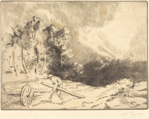 Metsän reuna Bourgognessa Un coin de foret en Bourgogne. tekijältä Alphonse Legros