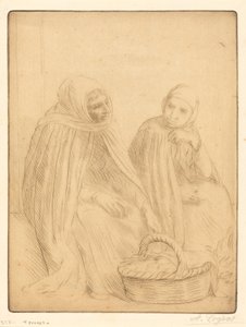 Munanmyyjät, 1. lautanen Munanmyyjät. tekijältä Alphonse Legros