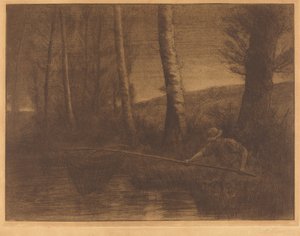 Kalastaja vanneverkolla (La peche a la problem) tekijältä Alphonse Legros