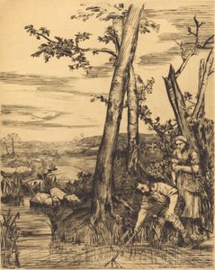 Rapujen kalastus Rapukalastajat. tekijältä Alphonse Legros