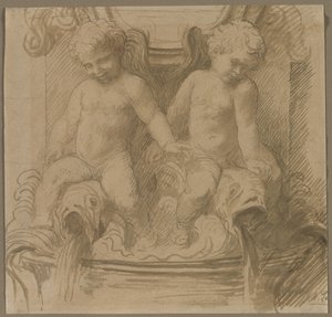 Suihkulähde Putti-ratsastusdelfiinien kanssa tekijältä Alphonse Legros