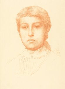 Nuoren tytön pää (Tete de jeune fille) tekijältä Alphonse Legros
