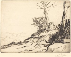 Kukkula pensaineen (La butte aux broussailles) tekijältä Alphonse Legros