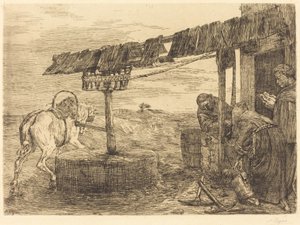 Hevoskäyttöinen mylly (Le manege) tekijältä Alphonse Legros