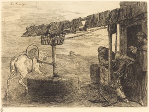Hevoskäyttöinen mylly (Le manege) tekijältä Alphonse Legros