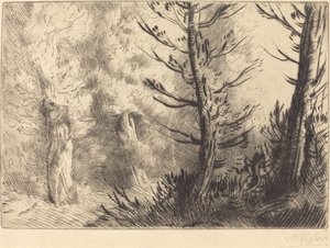 Fontainebleaun metsässä tekijältä Alphonse Legros