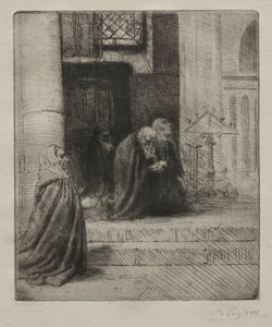 Kirkon sisätilat. tekijältä Alphonse Legros