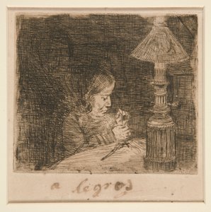 La Couseuse (ompelunainen) tekijältä Alphonse Legros