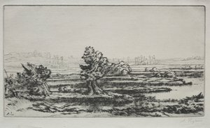 Maisema. tekijältä Alphonse Legros