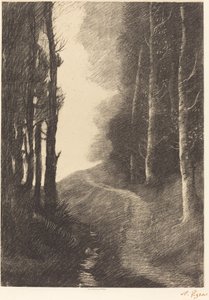 Maisema koivuilla tekijältä Alphonse Legros