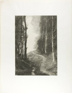 Maisema koivuilla tekijältä Alphonse Legros
