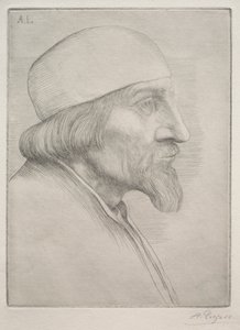 Mies pääkallohatussa. tekijältä Alphonse Legros