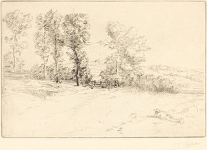 Meadow in Sunshine (Le pre ensoleille) tekijältä Alphonse Legros
