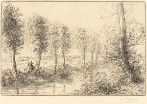 Lähellä Mill Pres du Moulin. tekijältä Alphonse Legros