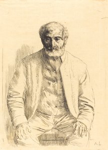 Vanha mies istuu Vieillardin assisina. tekijältä Alphonse Legros