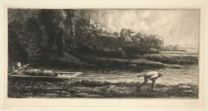 Veneen maisema tekijältä Alphonse Legros