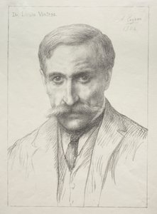 Muotokuva Dr. Louis Vintras. tekijältä Alphonse Legros