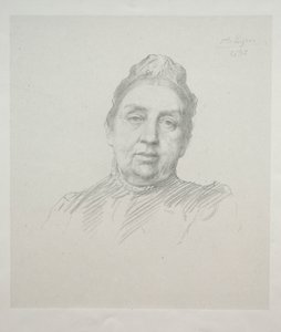 Madame Kempin muotokuva edestä (3. levy) tekijältä Alphonse Legros