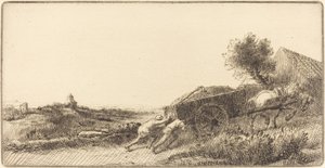 Paluu heinän kanssa (Rentrant le foin) tekijältä Alphonse Legros